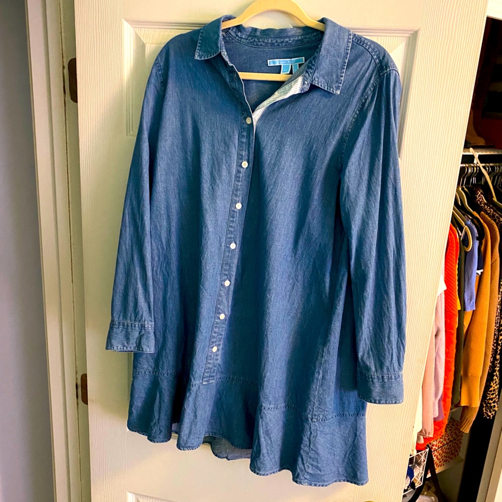 Draper James Demin Shirt Dress Size 14